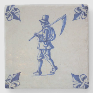Blaue Tile Delft - Vorlage Steinuntersetzer