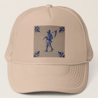 Blaue Tile Delft - Vorlage Truckerkappe