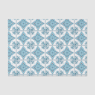 Blaue Tile-Motif Seidenpapier