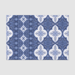Blaue Tile - nahtloses Design Seidenpapier