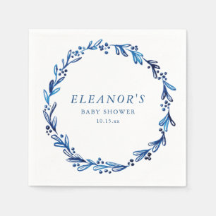 Blaue Tinte Botanische Babyparty im individuellen  Serviette