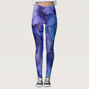 Blaue Tintenschattierungen Leggings