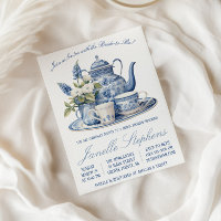 Blaue Toile-China viktorianische Teeparty-Brautabs