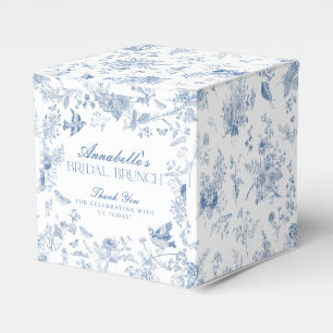 Blaue Toile De Jouy Blumen Hochzeits-Brunch-Gesche Geschenkschachtel