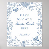 Blaue Toile De Jouy Blumen Hochzeitsrezept teilen