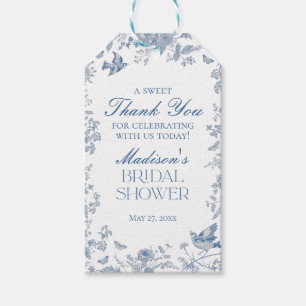 Blaue Toile De Jouy Geschenke für Brautjungfernpar Geschenkanhänger