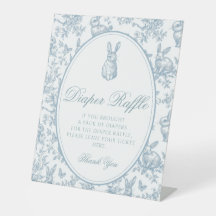 Blaue Toile Kleiner Hase Baby Shower Windel-Raffle
