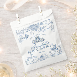 Blaue Toile-Kürbis-Herbst-Brautjungferparty-Desser Geschenktütchen