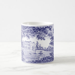 Blaue Toile-Tasse - Französische Landhaus-Dekorati Kaffeetasse