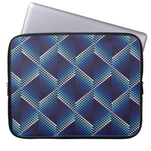 Blaue Töne Geometrisches Muster Laptopschutzhülle