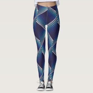 Blaue Töne Geometrisches Muster Leggings