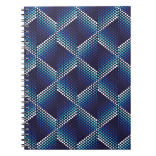 Blaue Töne Geometrisches Muster Notizblock