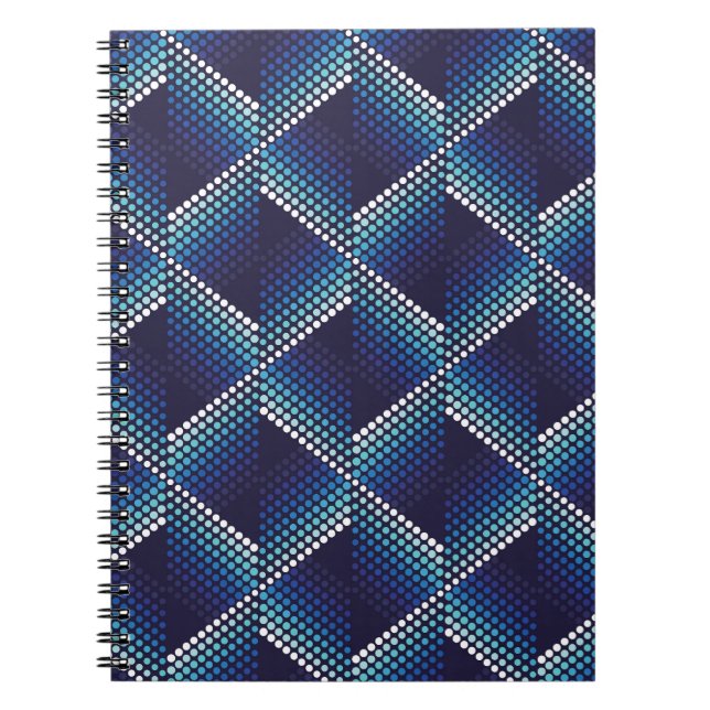 Blaue Töne Geometrisches Muster Notizblock (Vorderseite)