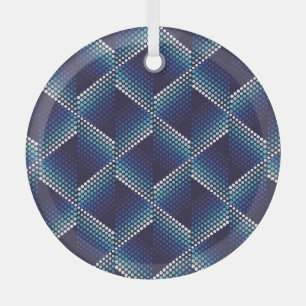 Blaue Töne Geometrisches Muster Ornament Aus Glas