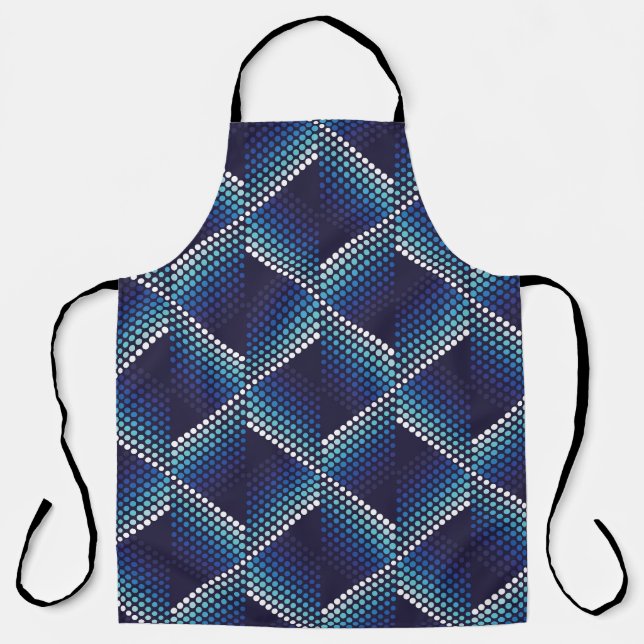 Blaue Töne Geometrisches Muster Schürze (Vorderseite)