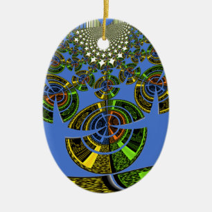 Blaue Tradition Keramik Ornament