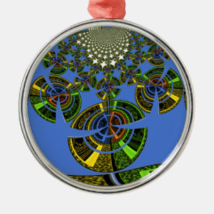 Blaue Tradition Ornament Aus Metall