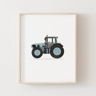 Blaue Traktor-Kinderzimmer-Dekoration Poster