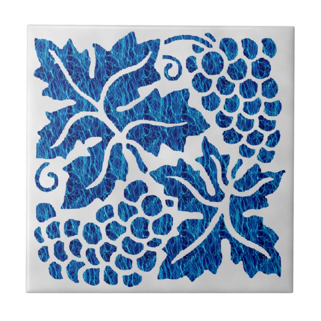 Blaue Trauben Fliese (Vorderseite)