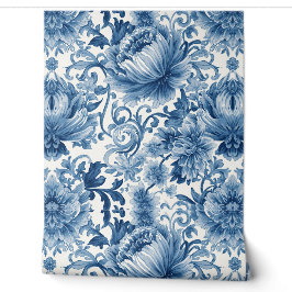 Blaue Träume | Florale Wasserfarbe Chinoiserie Tapete