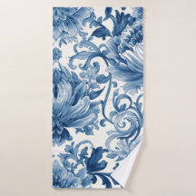 Blaue Träume | Florale Wassermalerei Chinoiserie