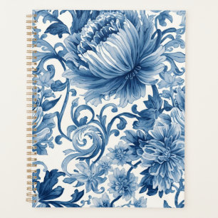 Blaue Träume   Florale Wassermalerei Chinoiserie Planer