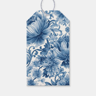 Blaue Träume Florale Wassermalerei Chinoiserie W Geschenkanhänger