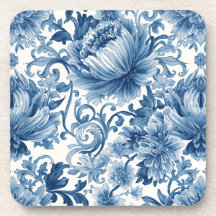 Blaue Träume | Florale Wassermalerei Chinoiserie W
