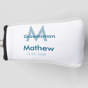 Blaue Trauzeuge mit Namensbuchstaben männlich pro Golf Headcover