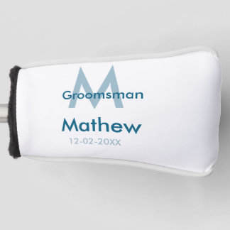 Blaue Trauzeuge mit Namensbuchstaben männlich pro Golf Headcover