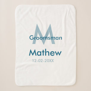 Blaue Trauzeuge mit Namensbuchstaben männlich pro Sherpadecke