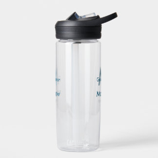 Blaue Trauzeuge mit Namensbuchstaben männlich pro Trinkflasche