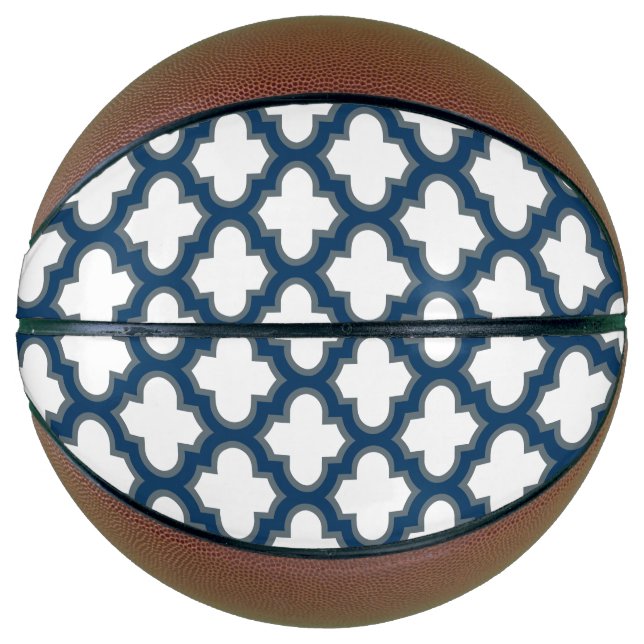 Blaue Trellis, Gitter, Quatrefolie Basketball (Vorderseite)