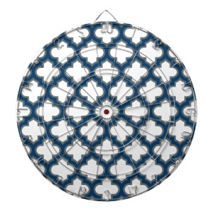 Blaue Trellis, Gitter, Quatrefolie Dartscheibe