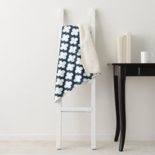 Blaue Trellis, Gitter, Quatrefolie Sherpadecke