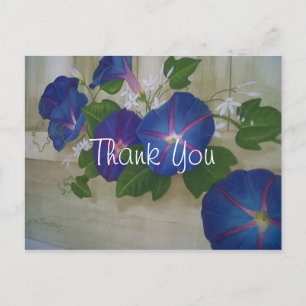 Blaue Trichterwinden-Blumen Dankeschön Postkarte