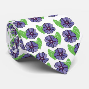Blaue Trichterwinden-Blumen Floral Krawatte