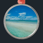 Blaue tropische Jahreszeit, Palau Ornament Aus Metall<br><div class="desc">Kleiner Sandstreifen, der bei Ebbe auf den Felseninseln, Palau, im mittleren Pazifik auftaucht| Stuart Westmorland / DanitaDelimont.com</div>