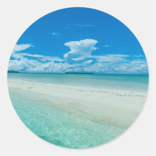 Blaue tropische Meereslandschaft, Palau Runder Aufkleber