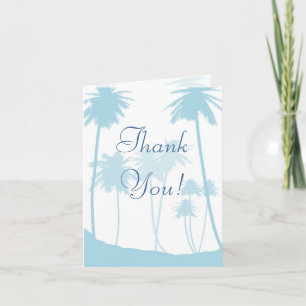 Blaue tropische Palmbaum Hochzeit Danke