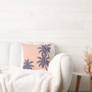 Blaue tropische Palmen Kissen