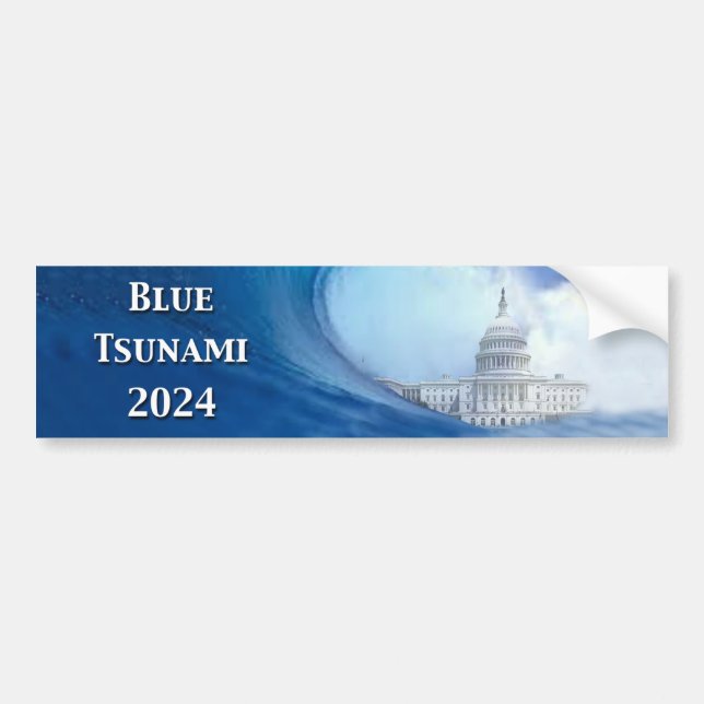 Blaue Tsunami-Wahl 2024 Autoaufkleber (Vorne)