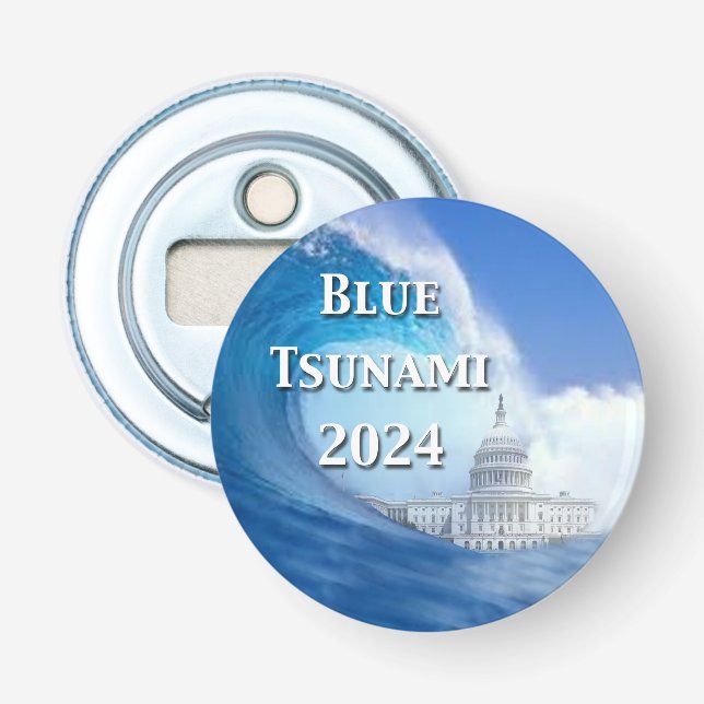 Blaue Tsunami-Wahl 2024 Flaschenöffner (Vorderseite)