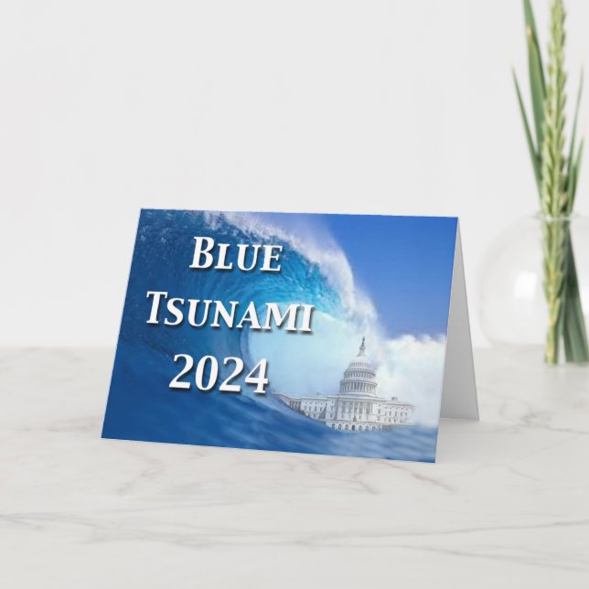 Blaue Tsunami-Wahl 2024 Karte (Vorderseite)