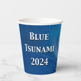 Blaue Tsunami-Wahl 2024 Pappbecher