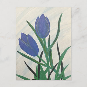 Blaue Tulips Postkarte