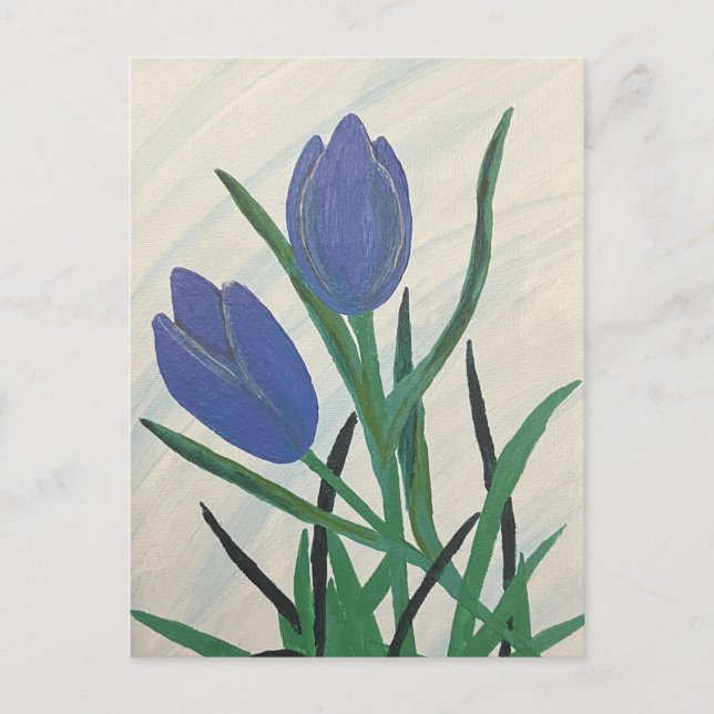 Blaue Tulips Postkarte (Vorderseite)