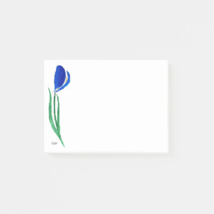 Blaue Tulpe-Anmerkungen Post-it Klebezettel