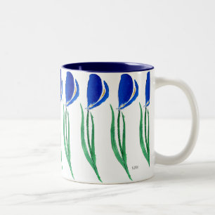Blaue Tulpe-Tasse Zweifarbige Tasse
