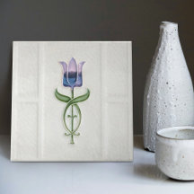 Blaue Tulpe Wanddekoration Art Nouveau Art Deco Gi